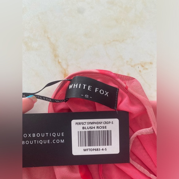 NWT White Fox Blush Rose Mesh Mini Skirt SET - Picture 11 of 12